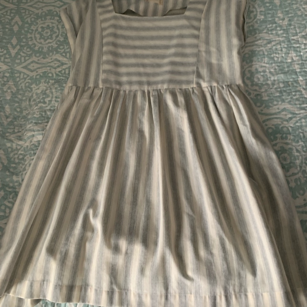 Womens dress grey and white stripes